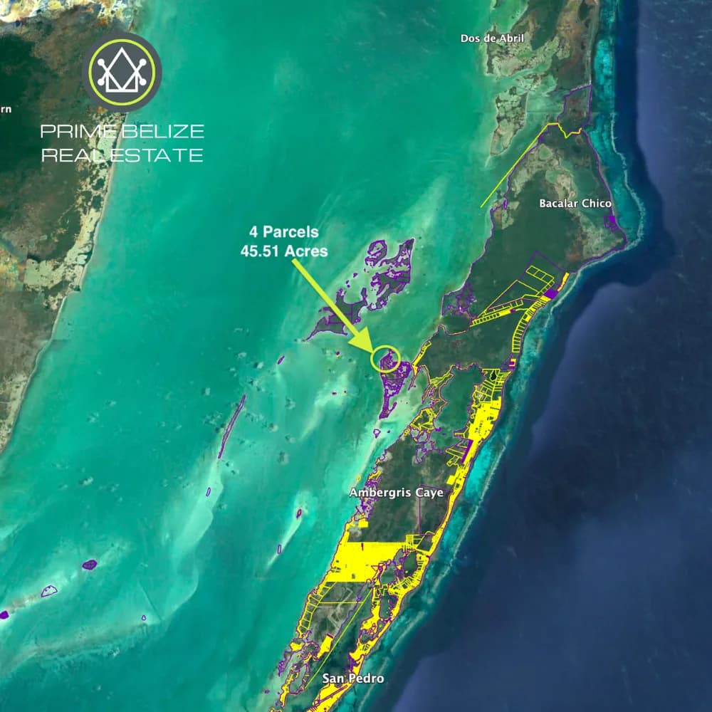 PI0049 – Four Prime Waterfront Parcels West Side of Ambergris Caye, Belize